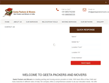 Tablet Screenshot of geetapackersmovers.com